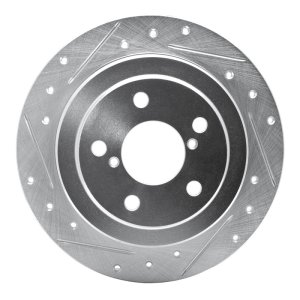 Saab 9-2X Brake Rotor (1) - Rear Left - R1 Concepts - Drilled & Slotted - Silver - `90-`08